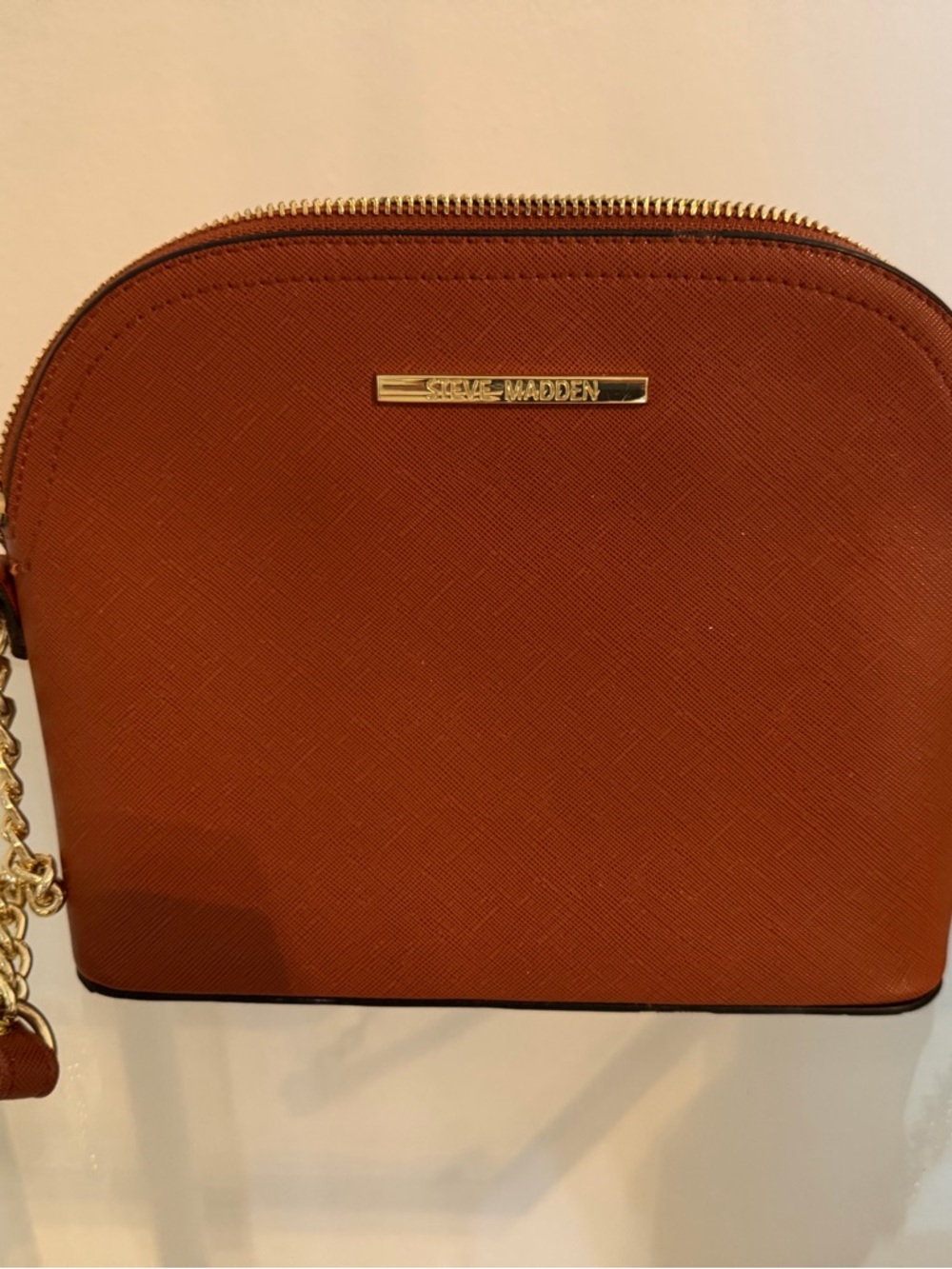 Steve Madden Crossbody Bag in Rust Orange with Gold Hardware